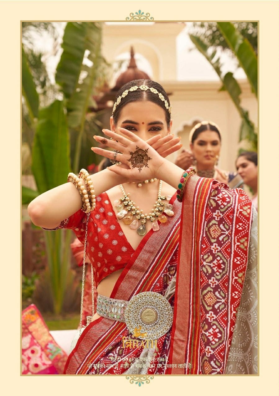 Mehendi Patola By Trirath  Designer Patola Saree Catalog